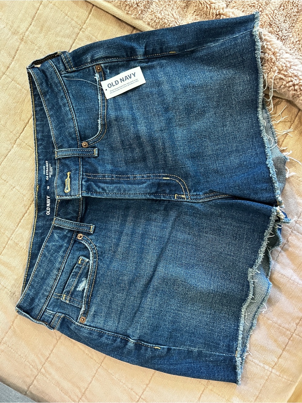 Old Navy Blue Denim Frayed Hem Skirt